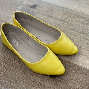 Yellow Pointed Flats